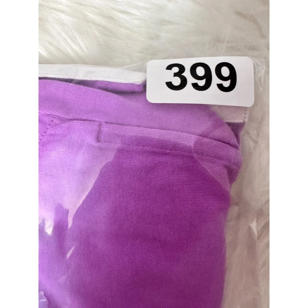 Lands End Women Purple Cotton Soutache Split Neck Sleeveless Shift Dress L 14-16